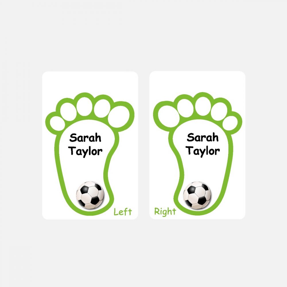 5 Pairs of Personalised Iron-on Name Shoe Labels - Football