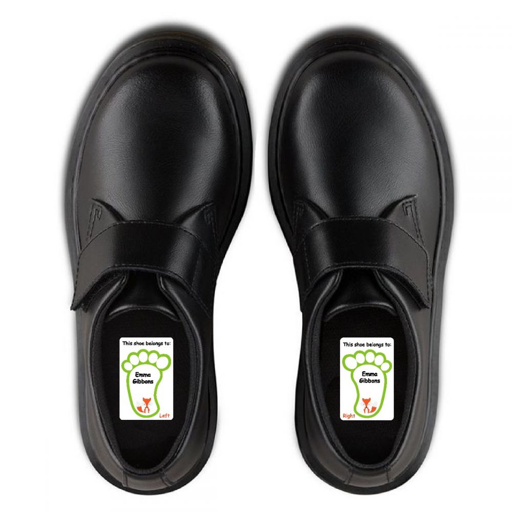 5 Pairs of Personalised Iron-on Name Shoe Labels - Fox