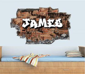 Personalised 3D Graffiti Brick Name Wall Sticker - GTW_0178