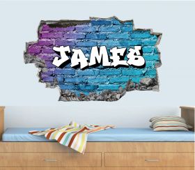 Personalised 3D Graffiti Brick Name Wall Sticker - GTW_4982
