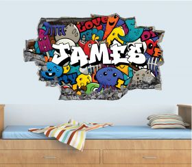 Personalised 3D Graffiti Brick Name Wall Sticker - GTW_6714
