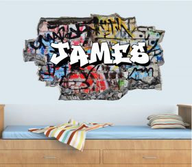 Personalised 3D Graffiti Brick Name Wall Sticker - GTW_9123