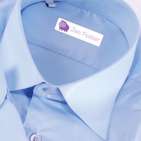 25 x Personalised Iron-on Name Labels - Hippo
