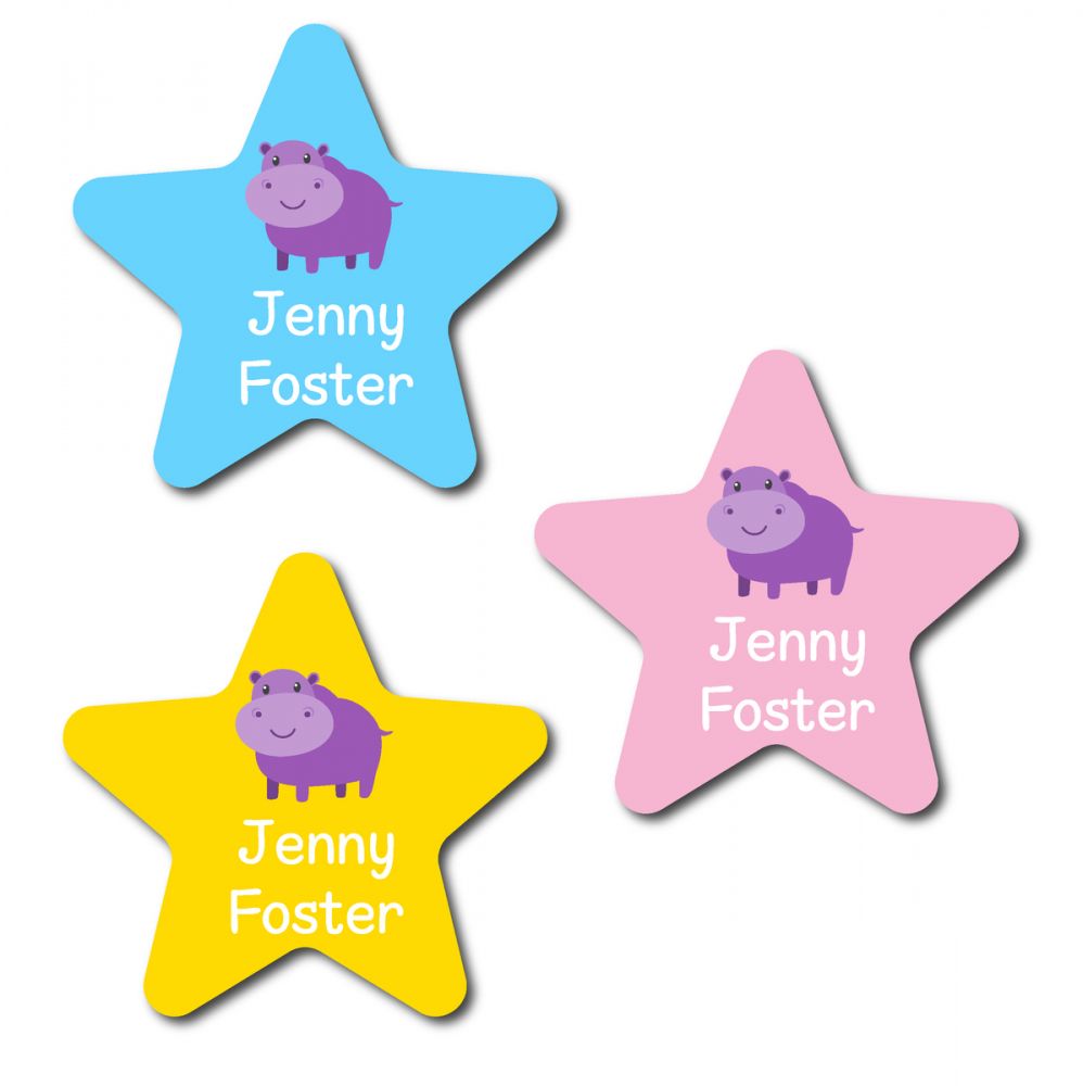 30 Star Hippo Name Labels