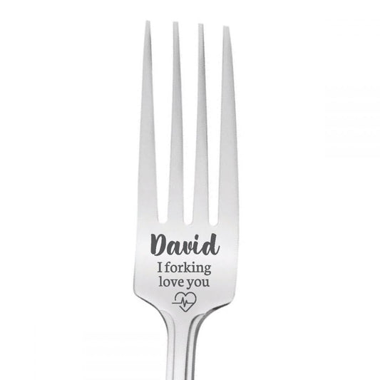 Personalised 'Name' Stainless Steel Fork - I forking love you