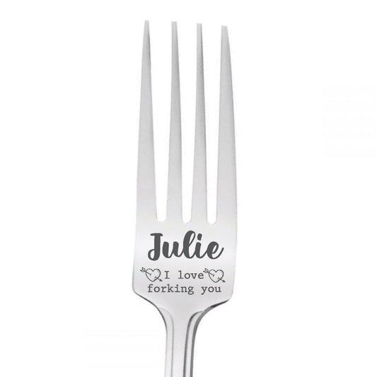 Personalised 'Name' Stainless Steel Fork - I love forking you