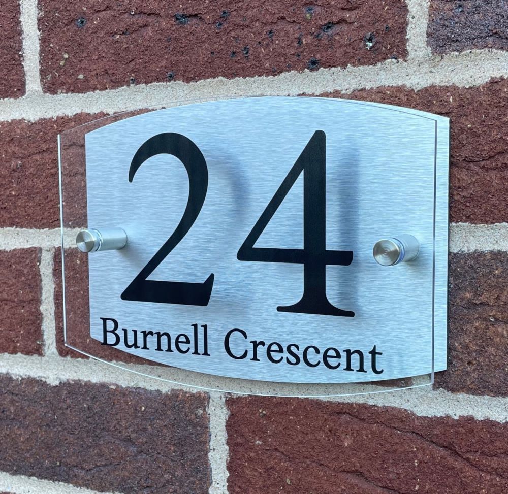 Personalised Curve Metal Acrylic Door Sign