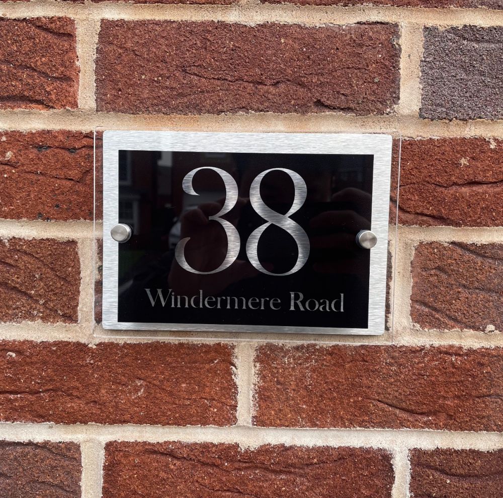 Personalised Acrylic & Metal Door Sign - Modern Black