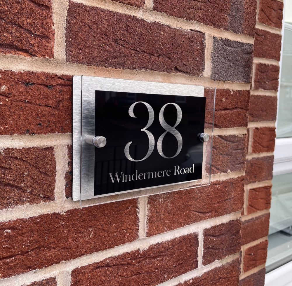 Personalised Acrylic & Metal Door Sign - Modern Black