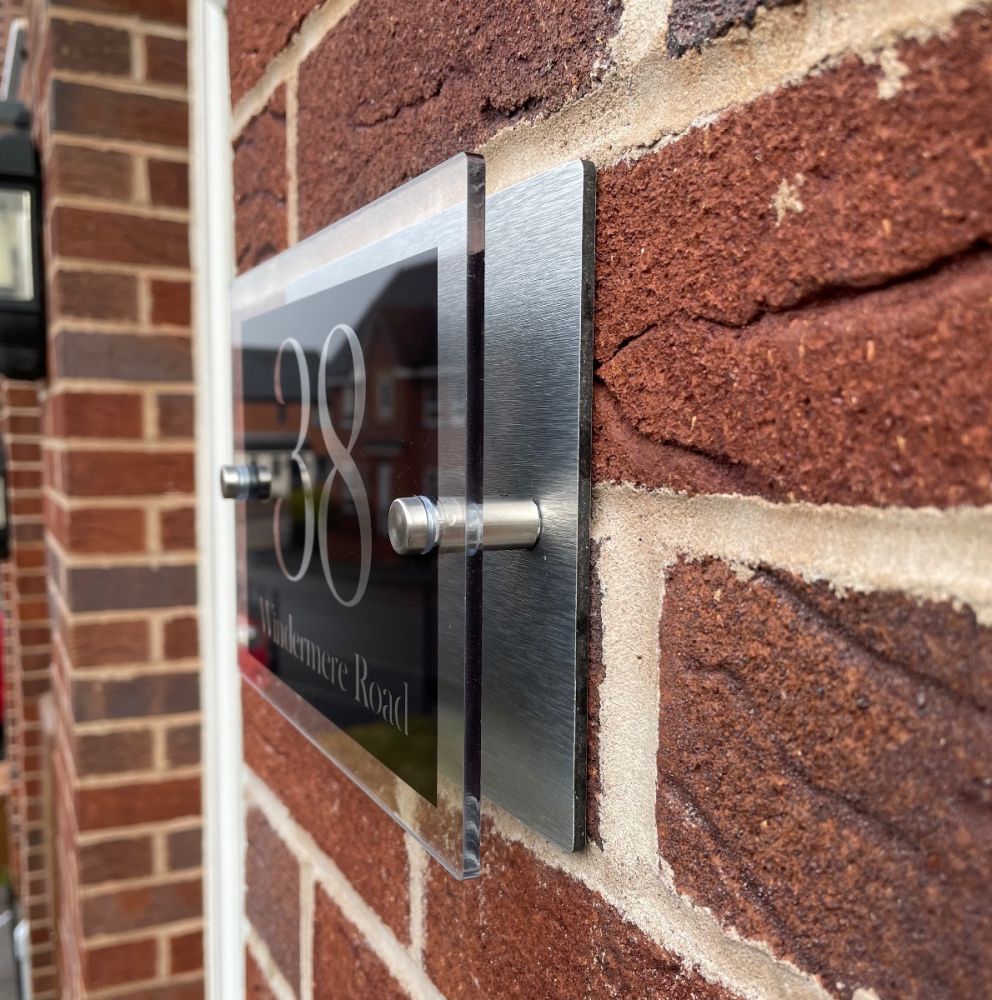Personalised Acrylic & Metal Door Sign - Modern Black