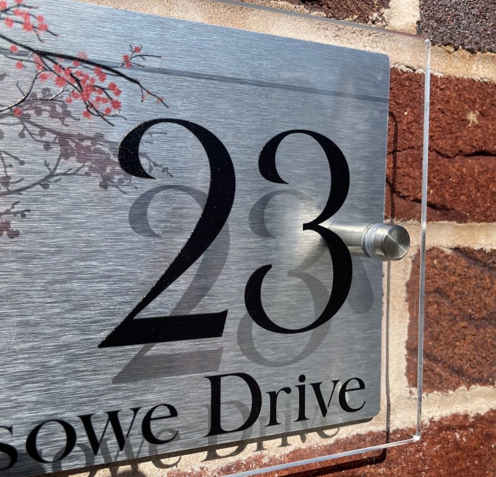 Personalised Acrylic Metal Door Sign - Blossom-Design328