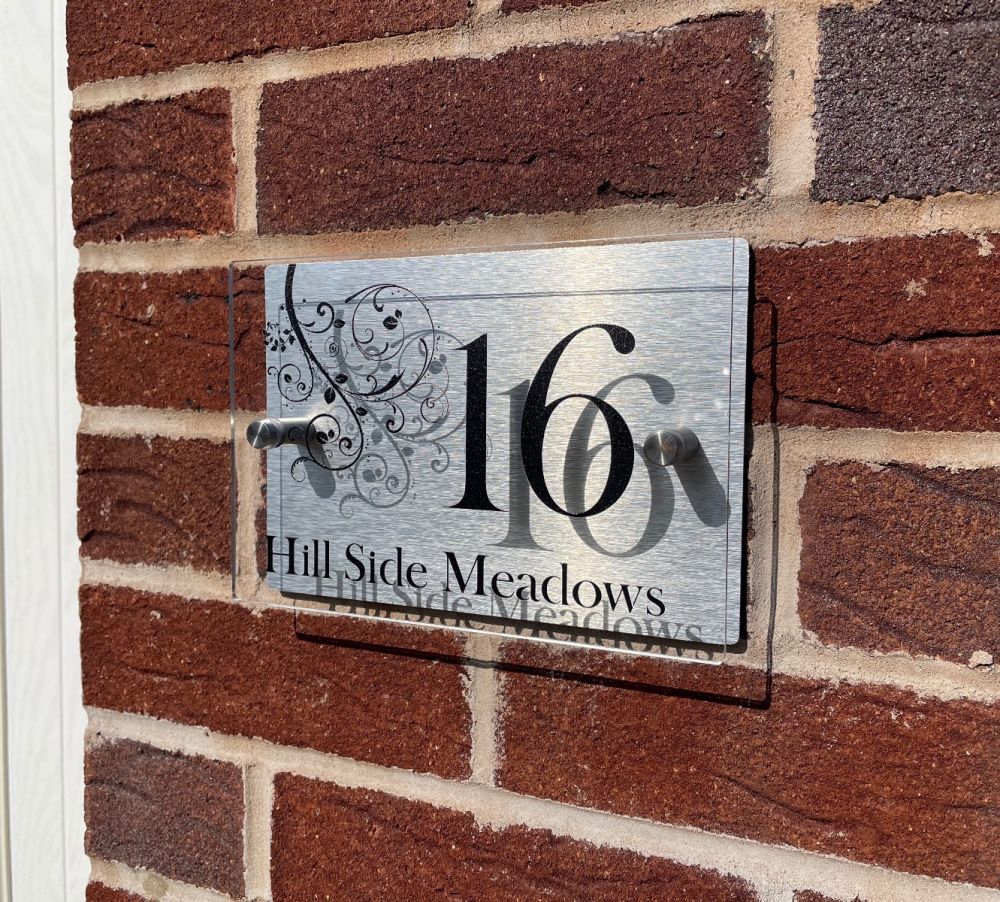 Personalised Acrylic Metal Door Sign - DP_Floral _Pattern _Top