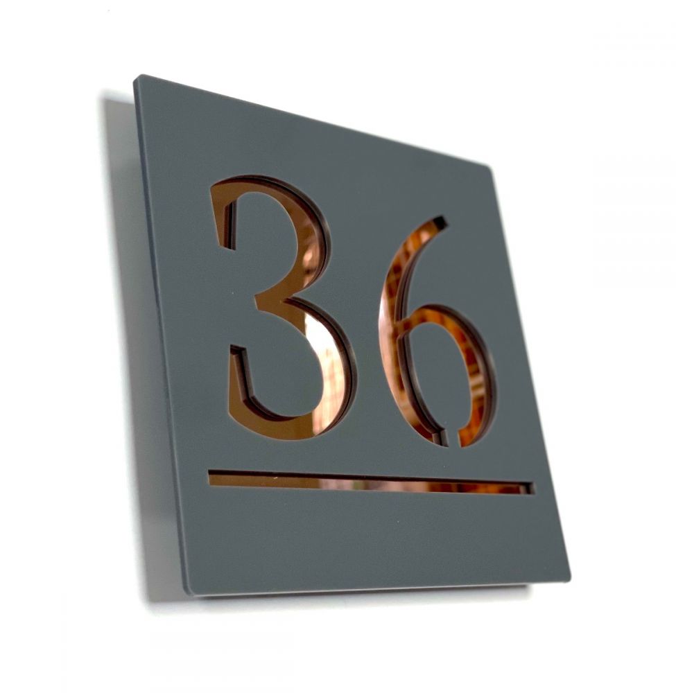 Square Laser Cut Door Sign Plaque - Rose Gold (SQ_14)
