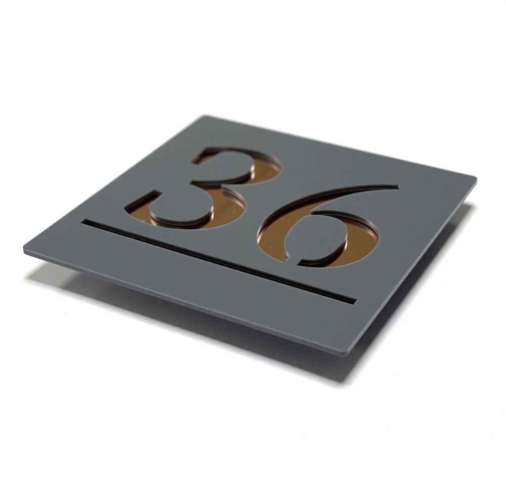 Square Laser Cut Door Sign Plaque - Rose Gold (SQ_14)