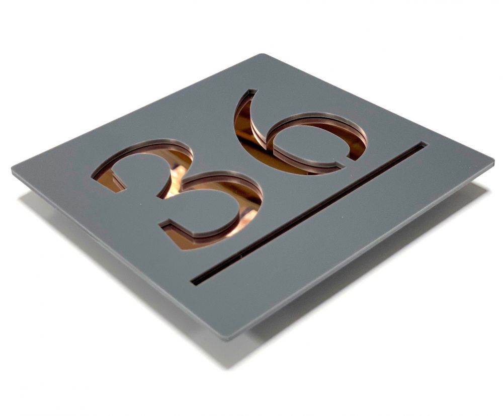Square Laser Cut Door Sign Plaque - Rose Gold (SQ_14)