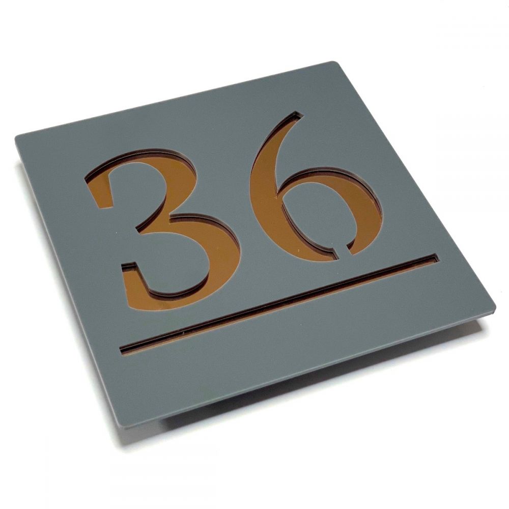 Square Laser Cut Door Sign Plaque - Rose Gold (SQ_14)