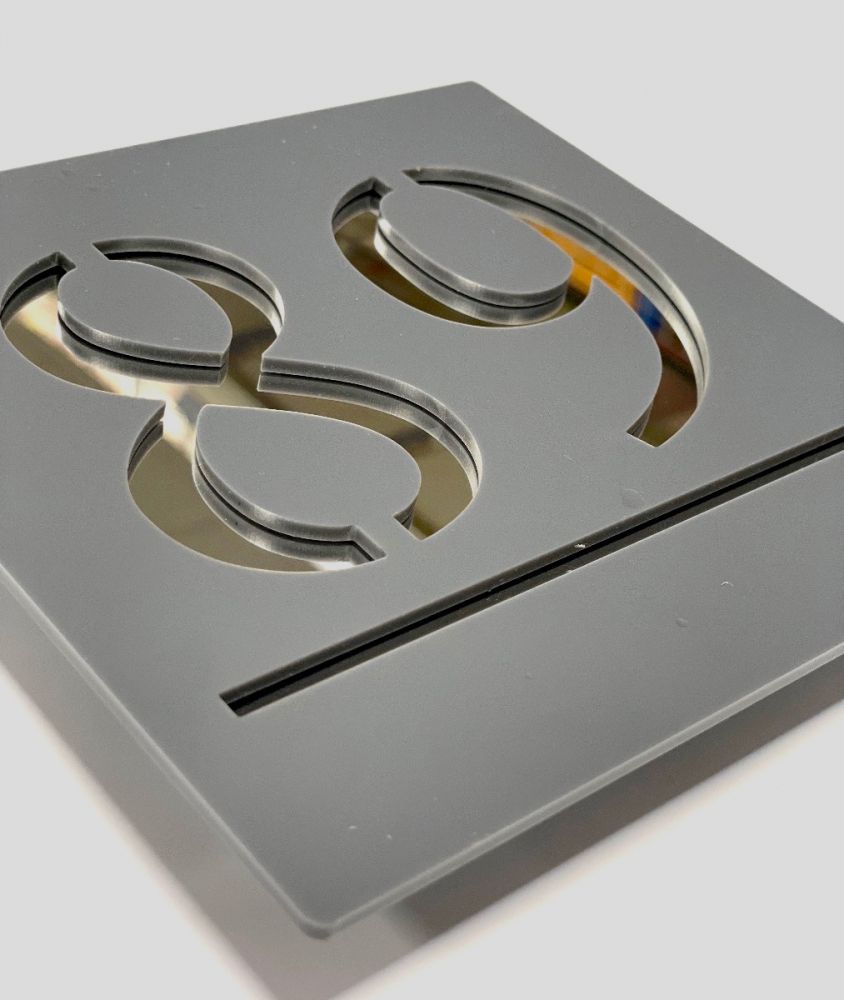 Square Laser Cut Door Sign Plaque - Silver (SQ_14)