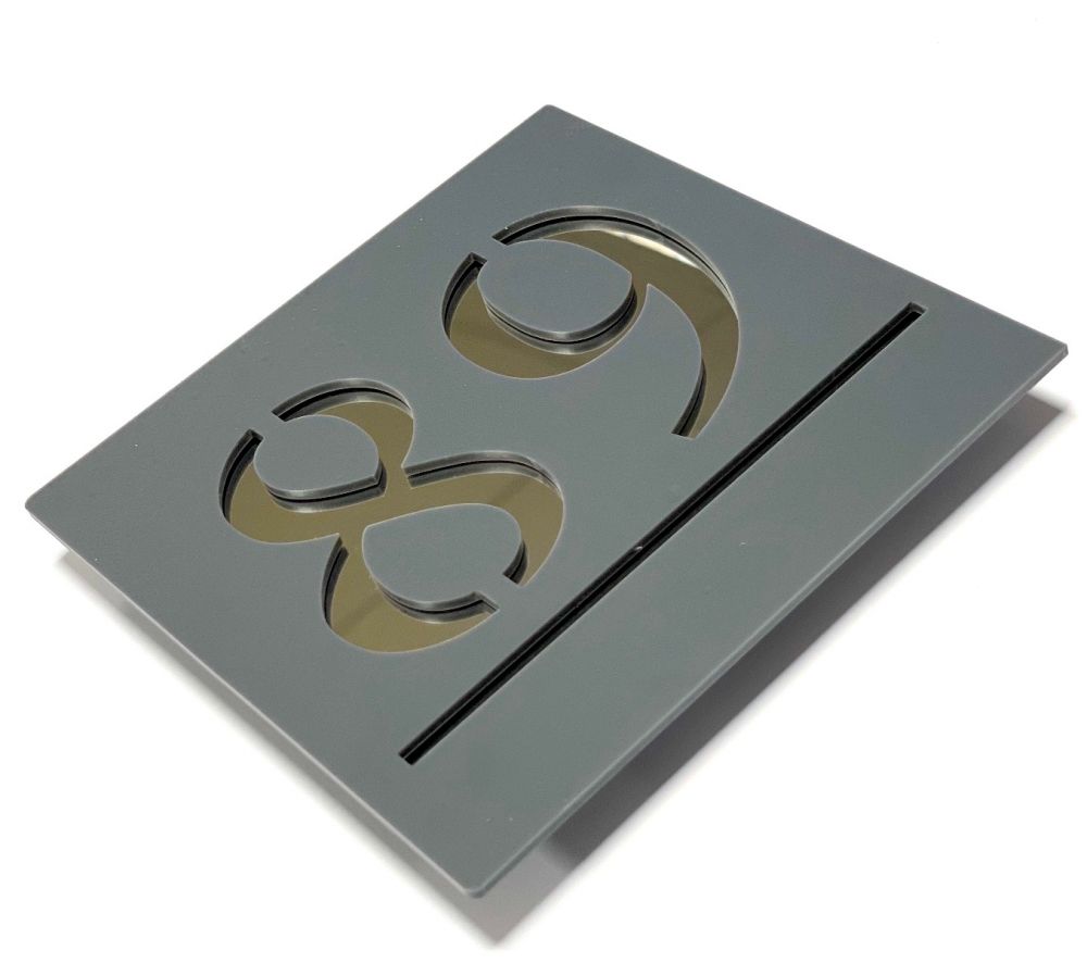 Square Laser Cut Door Sign Plaque - Silver (SQ_14)