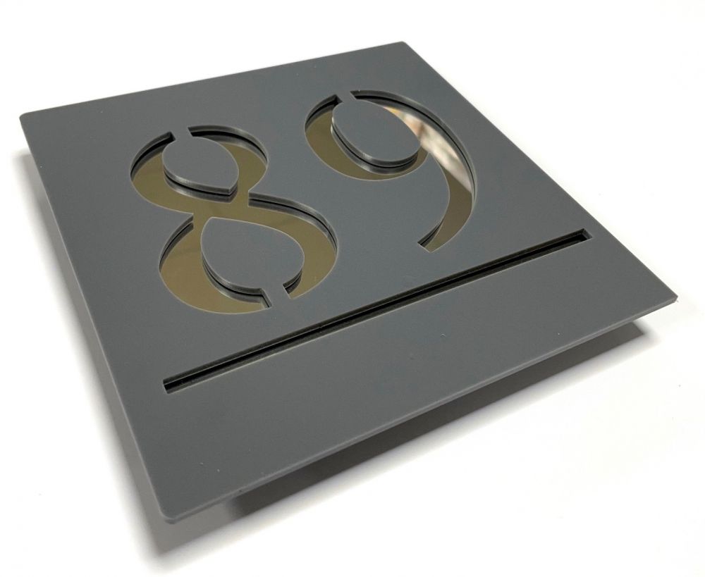 Square Laser Cut Door Sign Plaque - Silver (SQ_14)