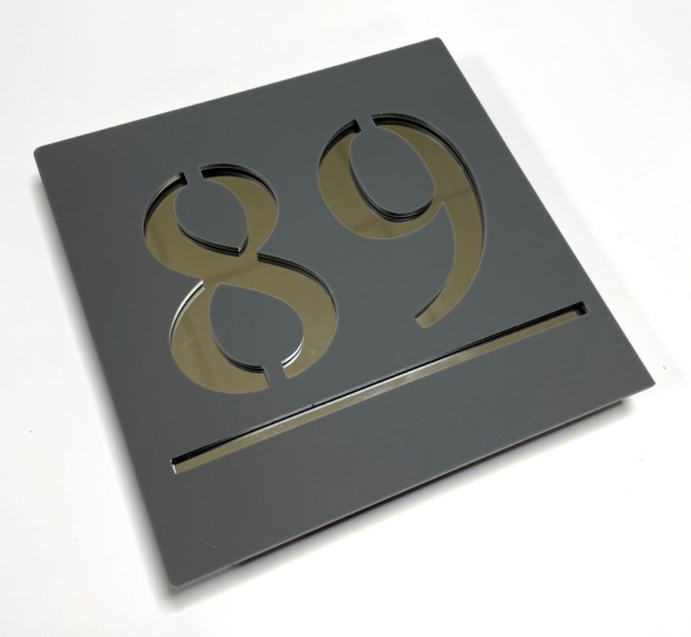 Square Laser Cut Door Sign Plaque - Silver (SQ_14)