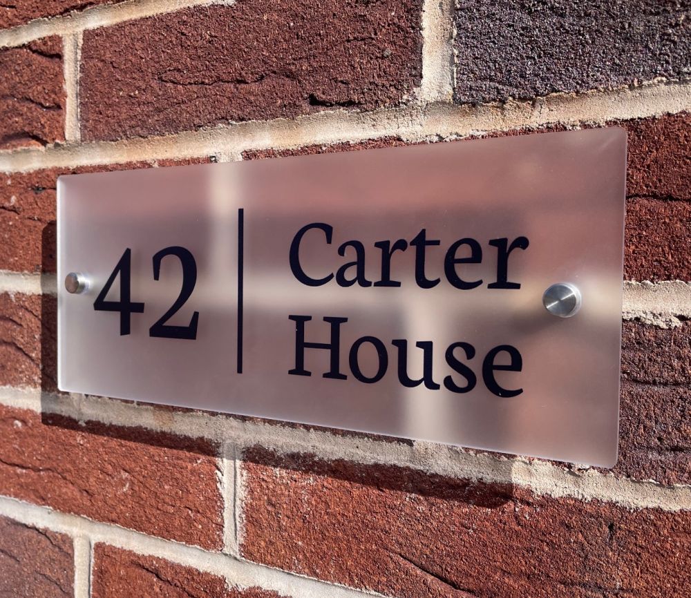 Personalised Premium Rectangular Frosted Effect Door Sign - HF01#