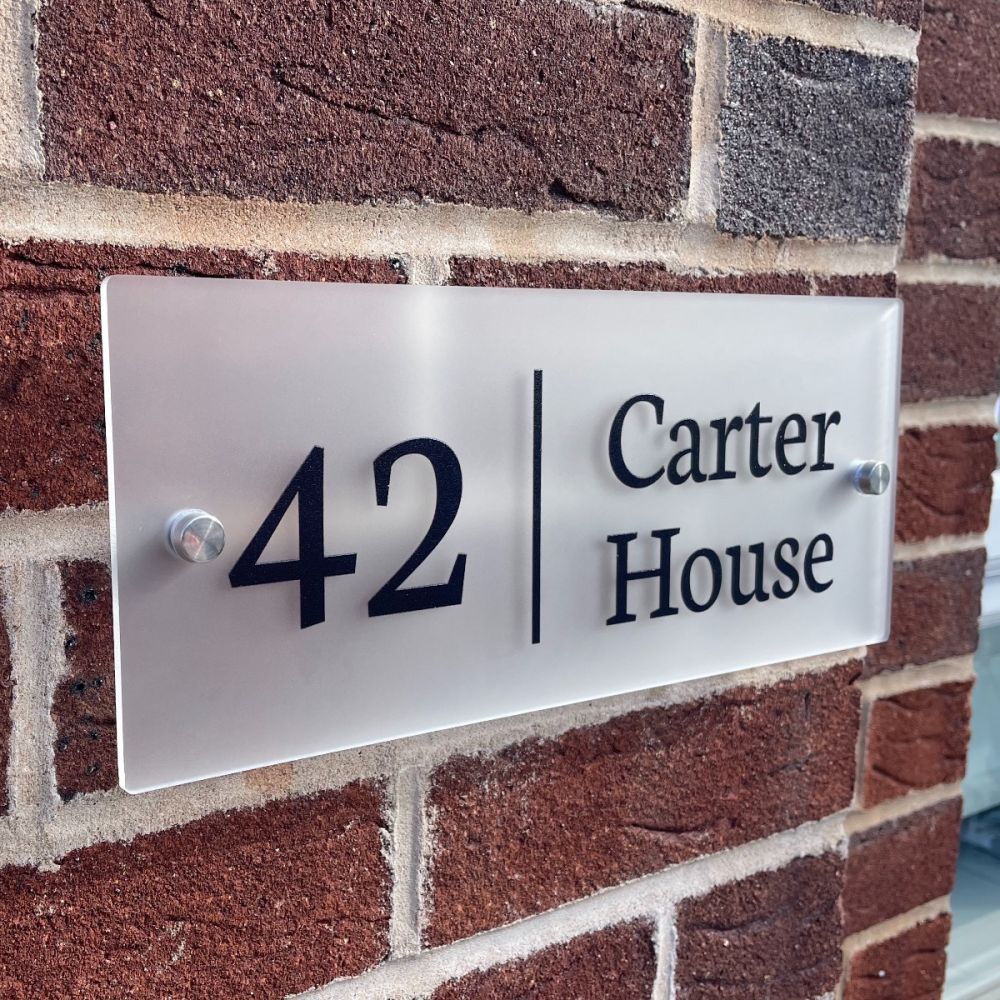 Personalised Premium Rectangular Frosted Effect Door Sign - HF01#