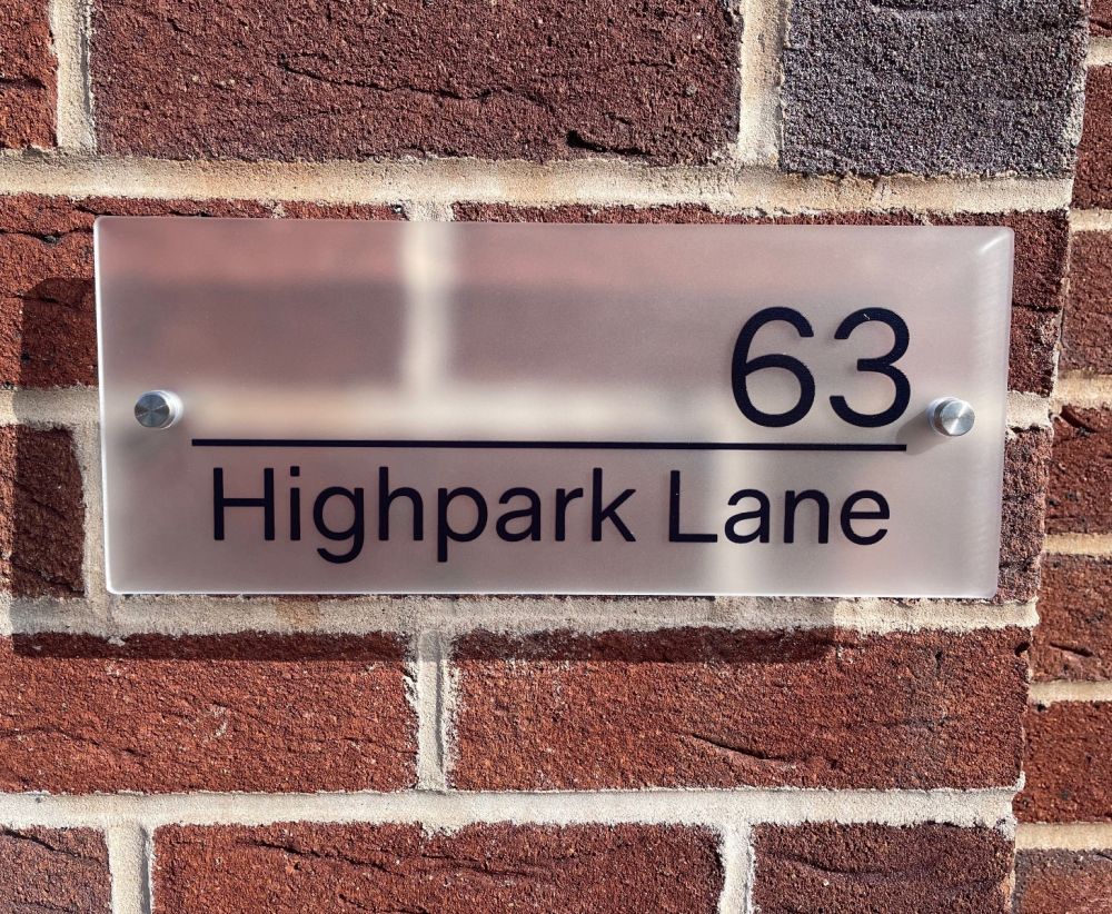 Personalised Premium Rectangular Frosted Effect Door Sign - LN07#