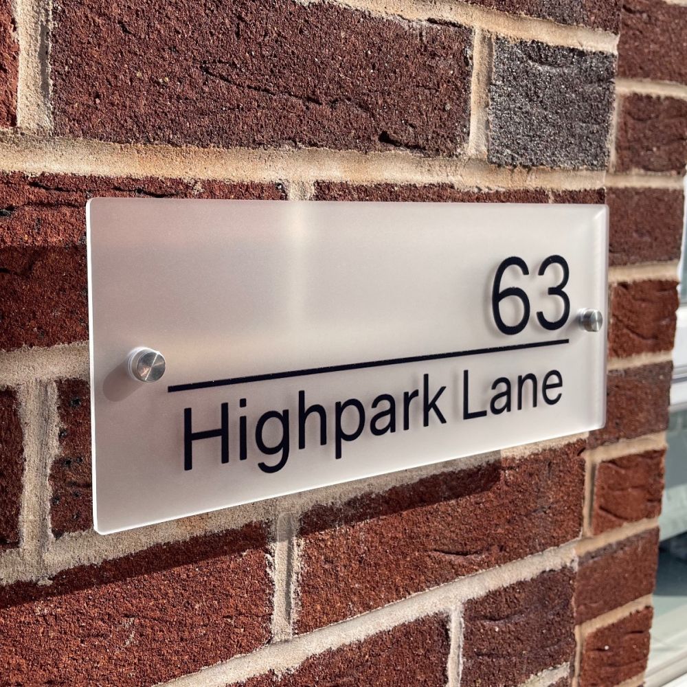 Personalised Premium Rectangular Frosted Effect Door Sign - LN07#