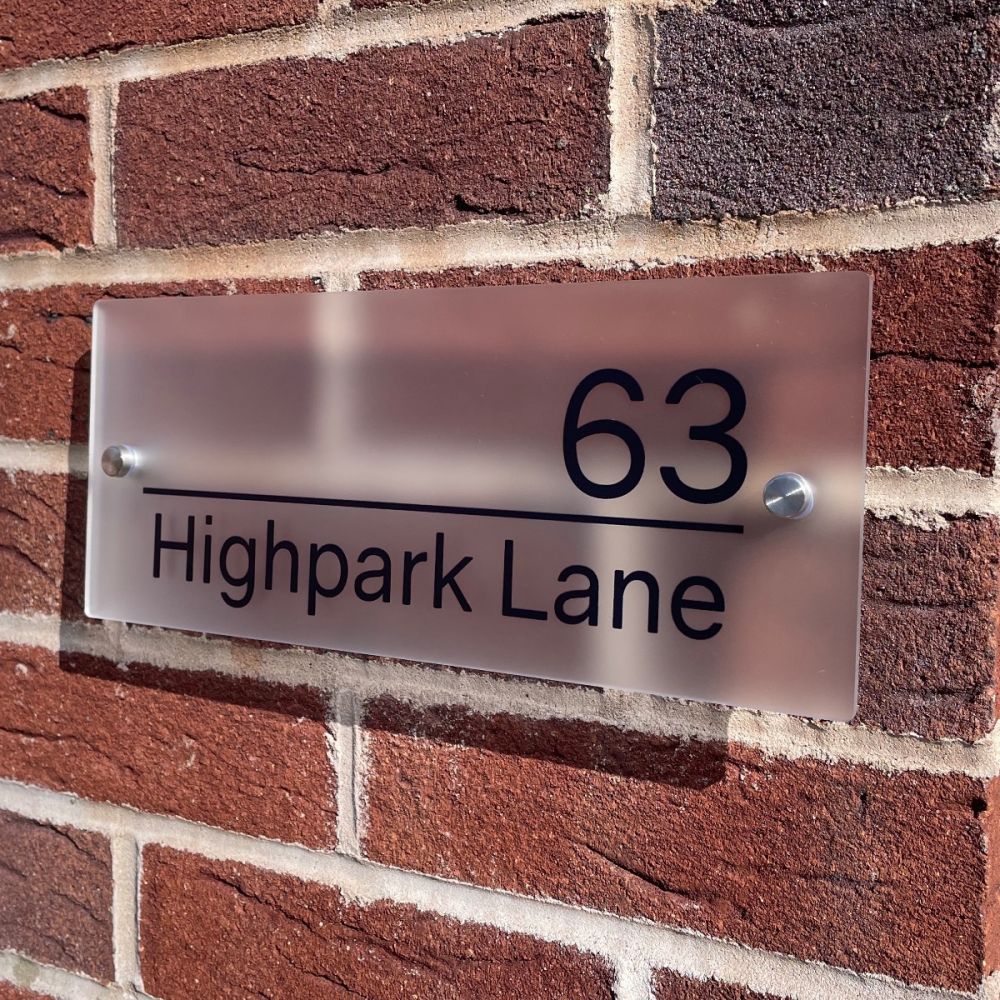 Personalised Premium Rectangular Frosted Effect Door Sign - LN07#