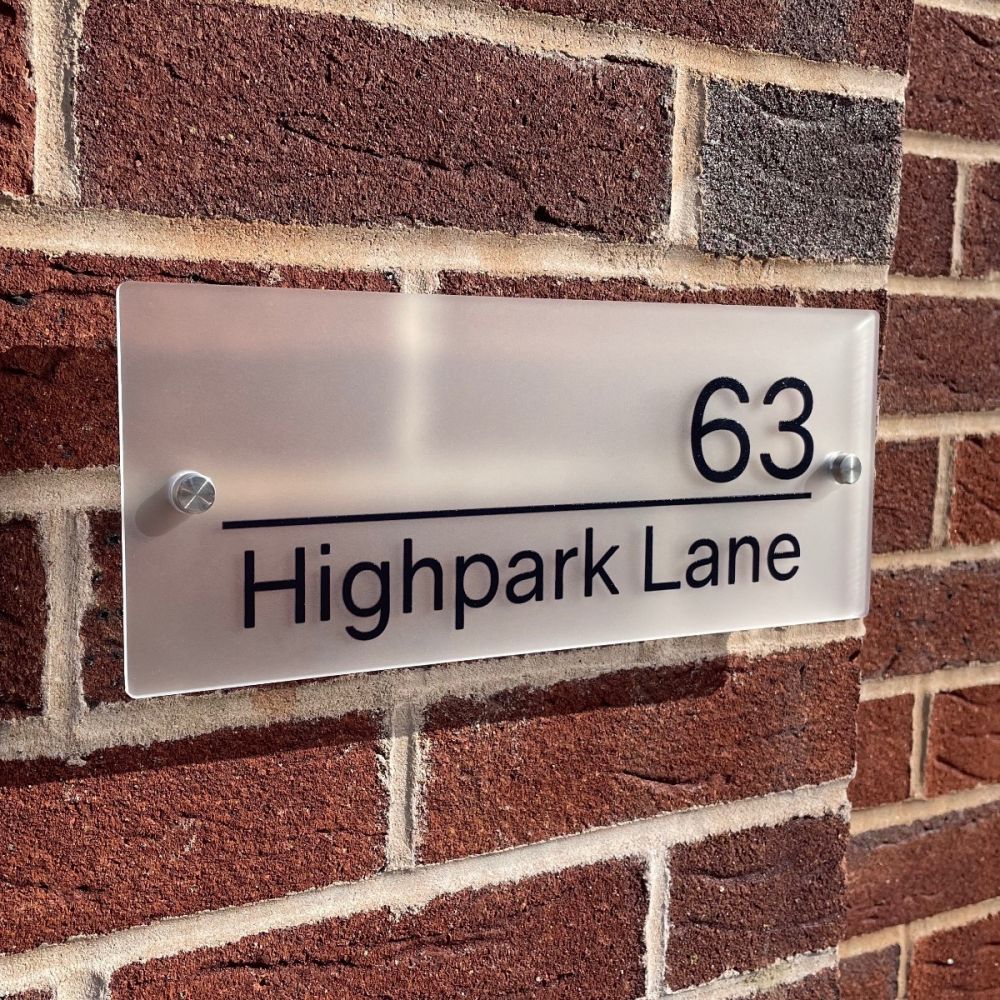 Personalised Premium Rectangular Frosted Effect Door Sign - LN07#