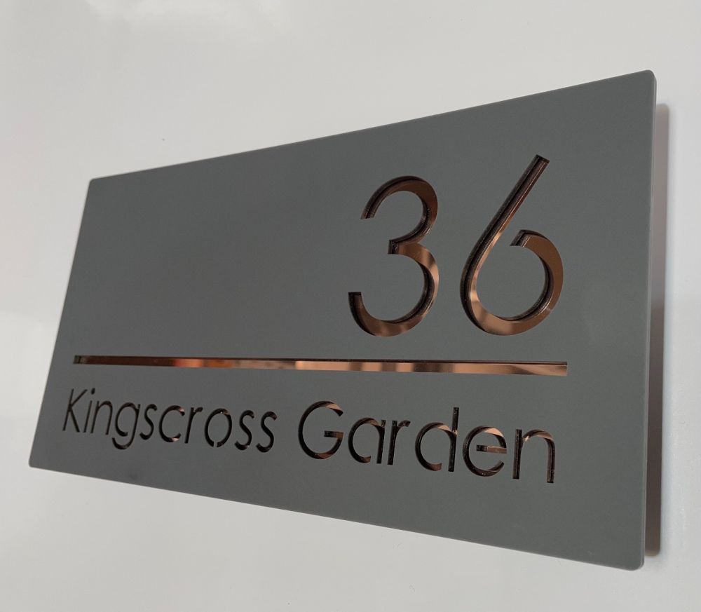 Laser Cut Door Sign Plaque - Rose Gold