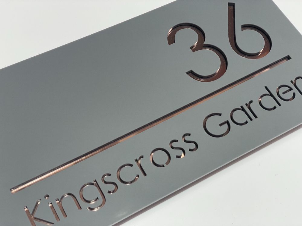 Laser Cut Door Sign Plaque - Rose Gold