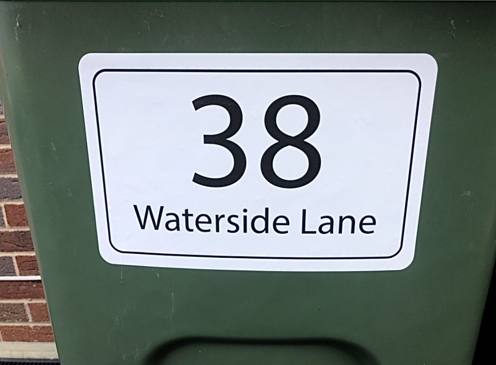 x3 Big Size Personalised Wheelie Bin Stickers (BSRectangular)