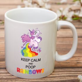 Keep Calm And Poop Rainbows Mug