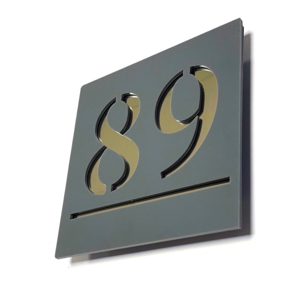 Square Laser Cut Door Sign Plaque - Silver (SQ_14)