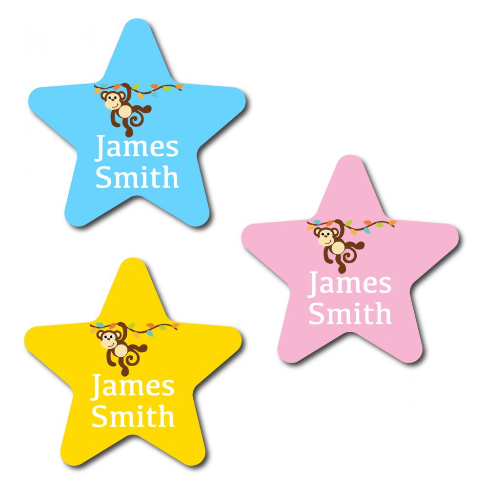 30 Star Monkey Name Labels