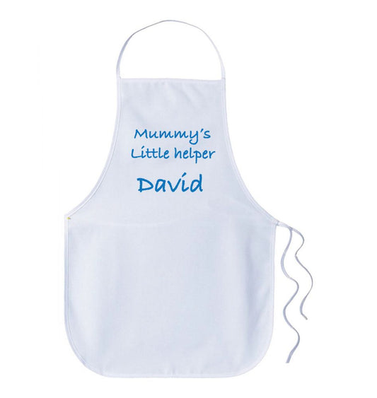 Kids Personalised Name Apron - Mummy's Helper Boy Blue