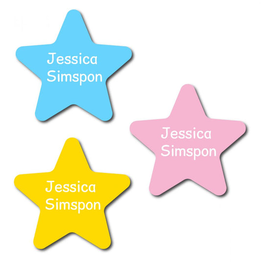 30 Star 'Just' Name Labels