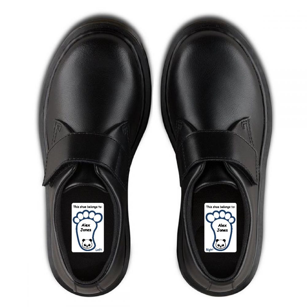 5 Pairs of Personalised Iron-on Name Shoe Labels - Panda