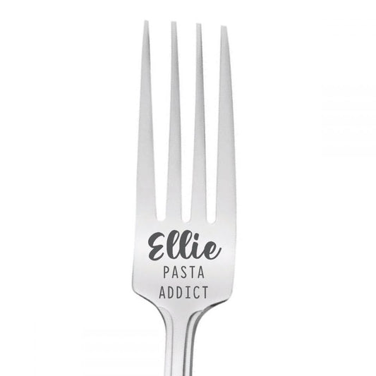 Personalised 'Name' Stainless Steel Fork - Pasta Addict