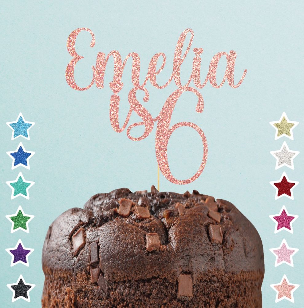 Personalised Happy Birthday Cake Topper Decoration - #HP_ JUSTNA03