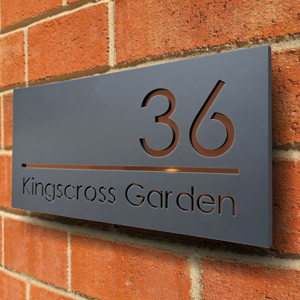 Laser Cut Door Sign Plaque - Rose Gold