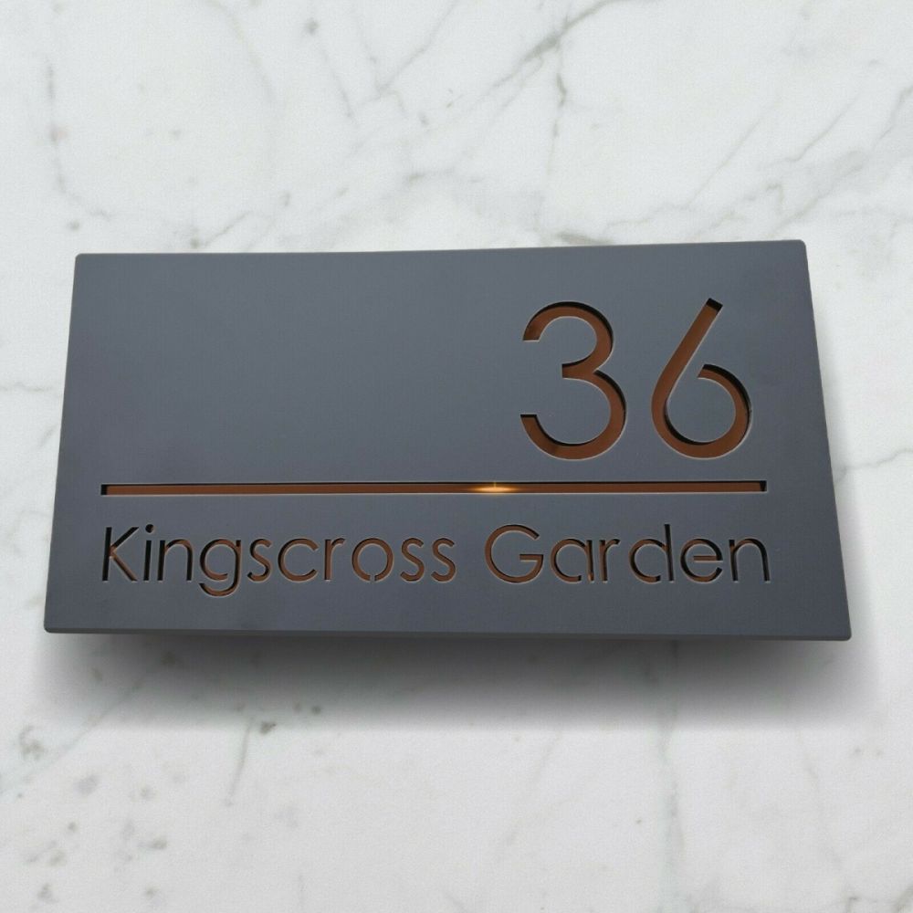 Laser Cut Door Sign Plaque - Rose Gold