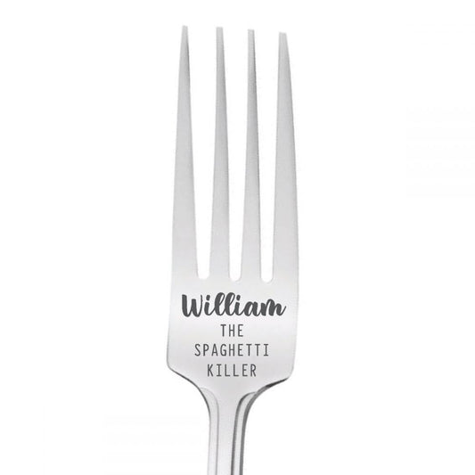 Personalised 'Name' Stainless Steel Fork - The Spaghetti Killer
