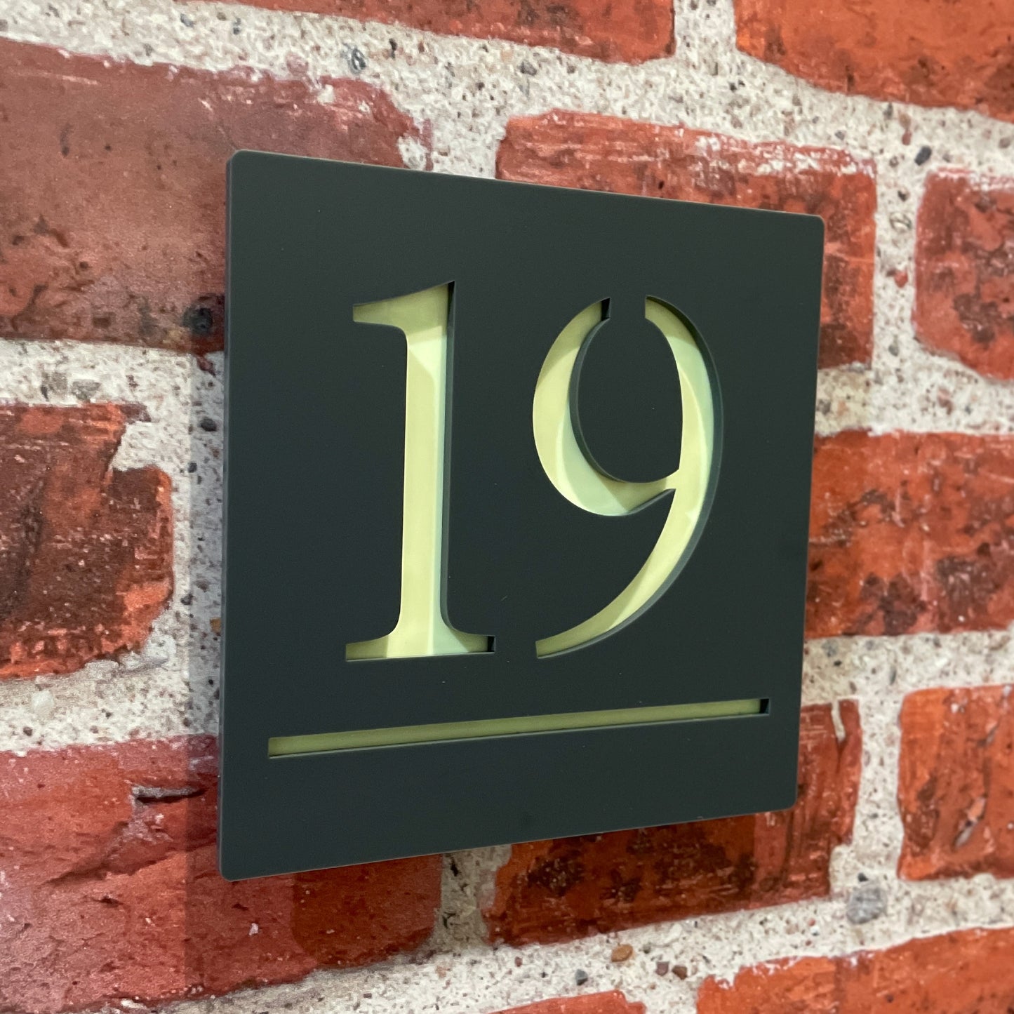 Aria Glow In The Dark Laser Cut Door Sign Plaque - Grey