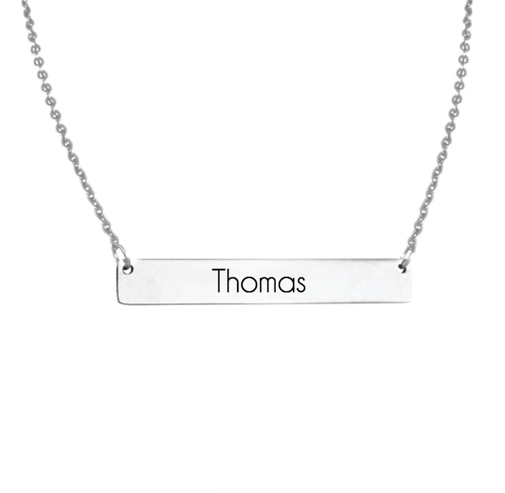 Personalised Name Pendant Necklace - Silver Coloured