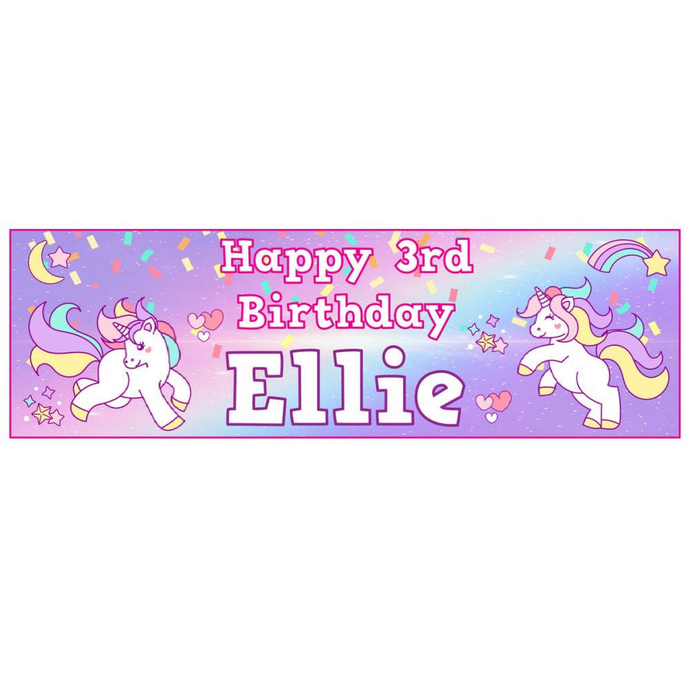 Giant Personalised Birthday Banner - Unicorn