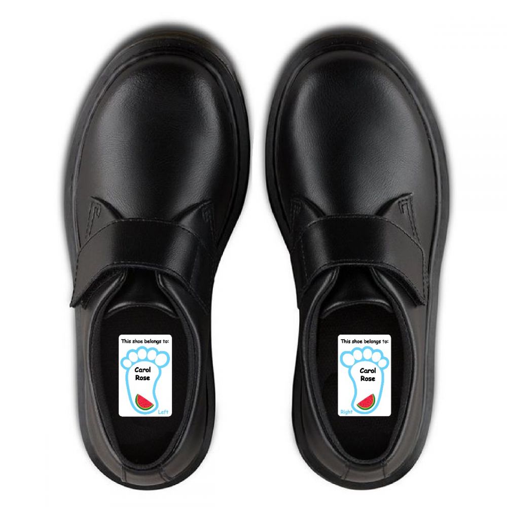 5 Pairs of Personalised Iron-on Name Shoe Labels - Water Melon