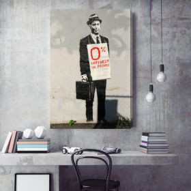 0% Interest In People Banksy Canvas