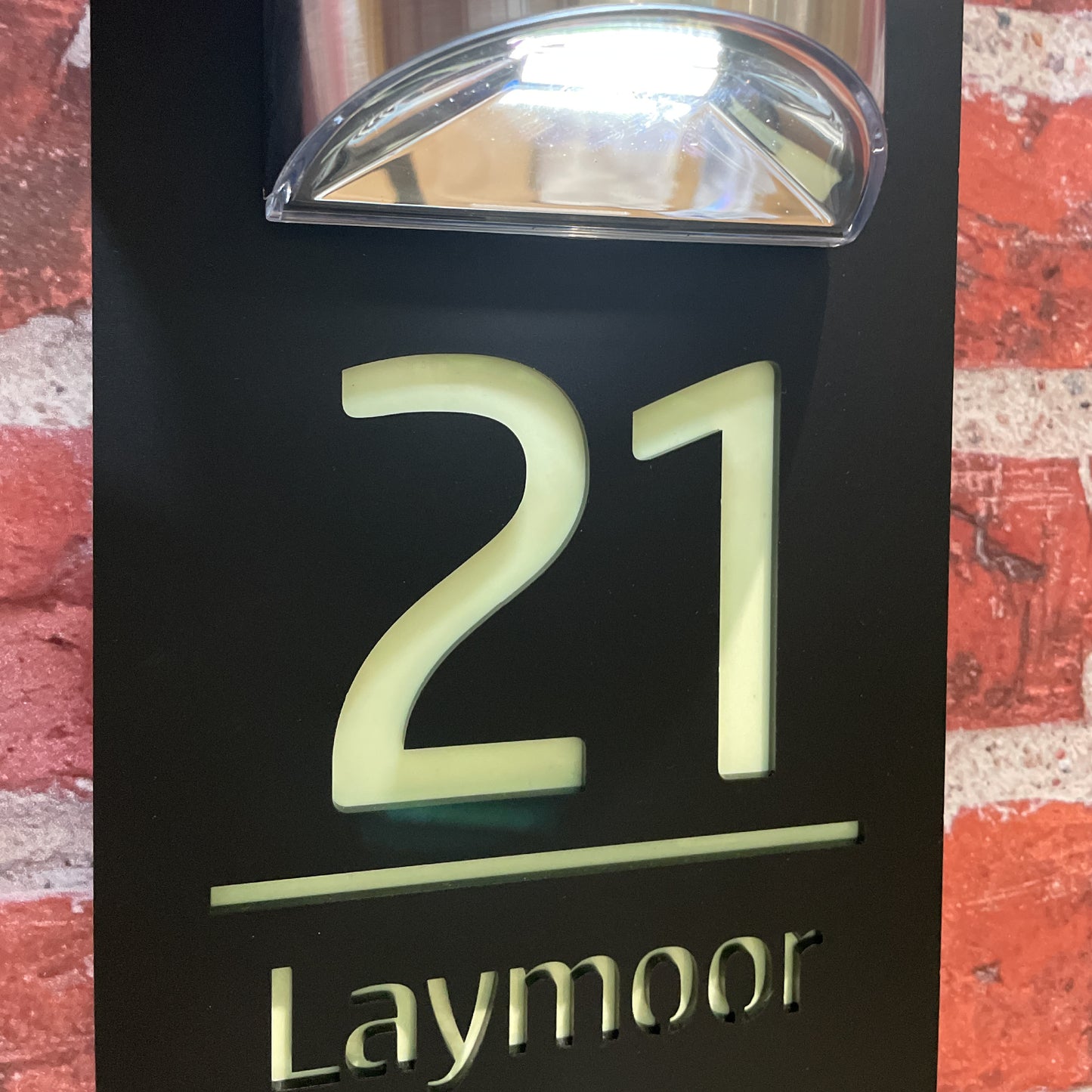 Grandeur Glow In The Dark Laser Cut Door Sign Plaque - Black